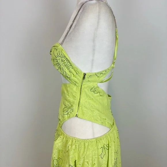 For Love and Lemons Anna Maxi Dress in Green Size M - Picture 3 of 16